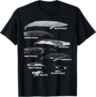 Types of Whales T-Shirt