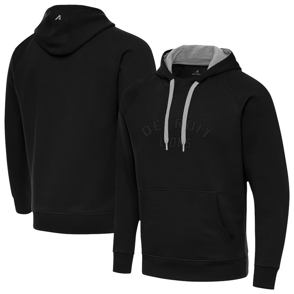 Antigua Black Detroit Lions Victory Hoodie