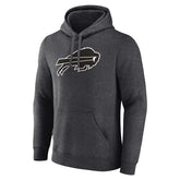 Charcoal Buffalo Bills Monochrome Personalized Name & Number Pullover Hoodie - jnjjackets