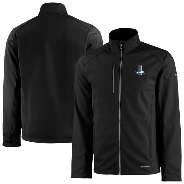 Cutter & Buck Black Detroit Lions Evoke Eco Softshell Full-Zip Jacket