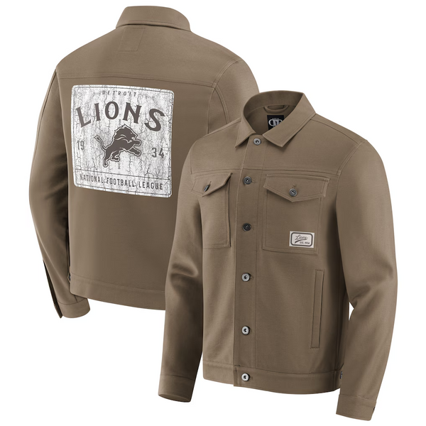 Darius Rucker Tan Detroit Lions Trucker Full-Button Jacket