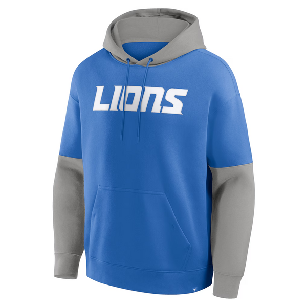 Fanatics Blue Detroit Lions Helmet Pullover Hoodie