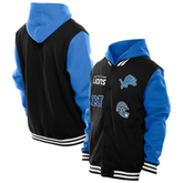 New Era Black Detroit Lions Full-Snap Fleece Hoodie Jacket