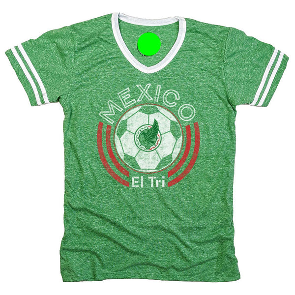 Mexico Soccer Ringer V-Neck T-Shirt