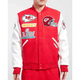 Kansas City Chiefs Logo Red and White Letterman Jacket - jnjjackets