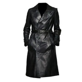 Women's Genuine Lambskin Winter Black Leather Long Jacket - jnjjackets
