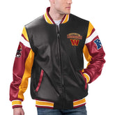 Washington Commanders Black Varsity Leather Jacket - jnjjackets