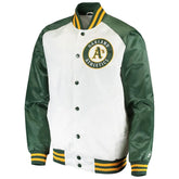 Clean-Up Hitter Oakland Athletics White and Green Jacket - jnjjackets