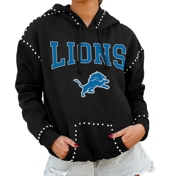 Gameday Couture Black Detroit Lions Oversized Hoodie