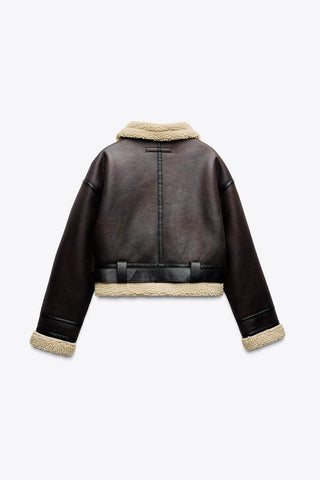 Double Sided Short Leather Jacket - jnjjackets