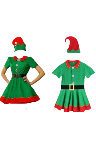 Womens Holiday Christmas Elf Costume