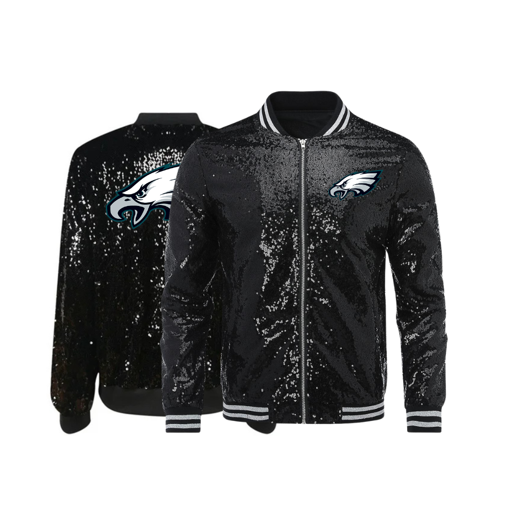 Philadelphia Eagles Sequin Black Jacket