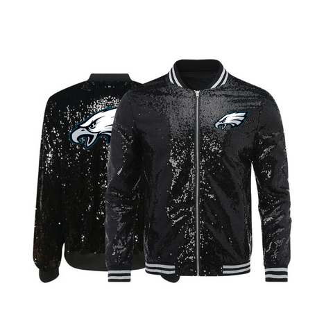 Philadelphia Eagles Sequin Black Jacket