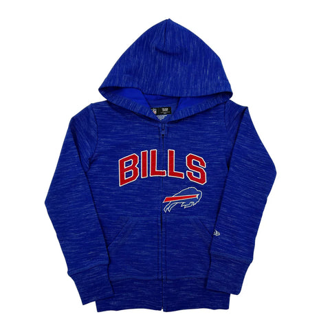 Youth Girls New Era Bills Heather Blue Full Zip Hoodie