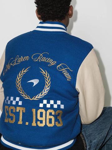 X McLaren Varsity Bomber Jacket – Racing Style | JNJ Jackets