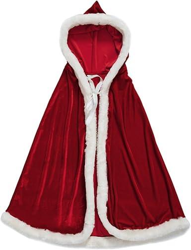 Christmas Santa Claus Costume Hooded Cape - JnJ Jackets