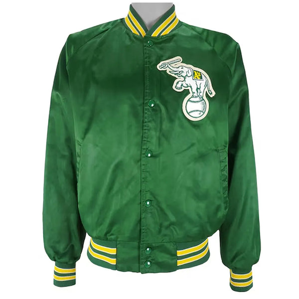 Oakland Athletics 1990s Green Satin Jacket