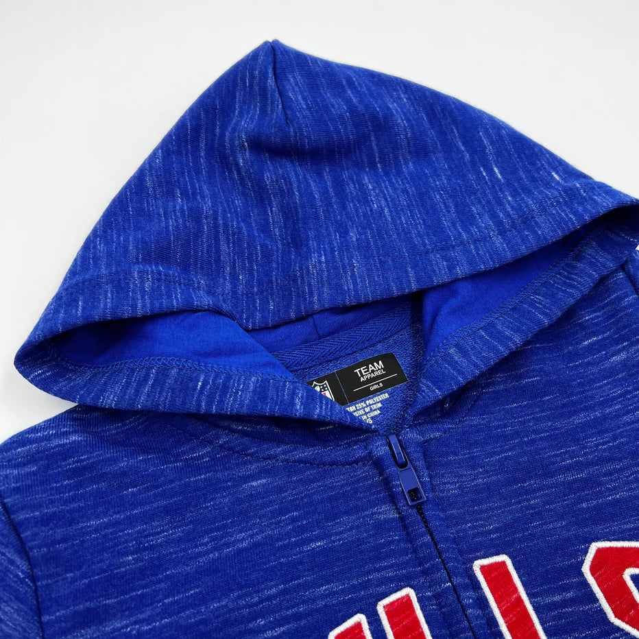 Youth Girls New Era Bills Heather Blue Full Zip Hoodie