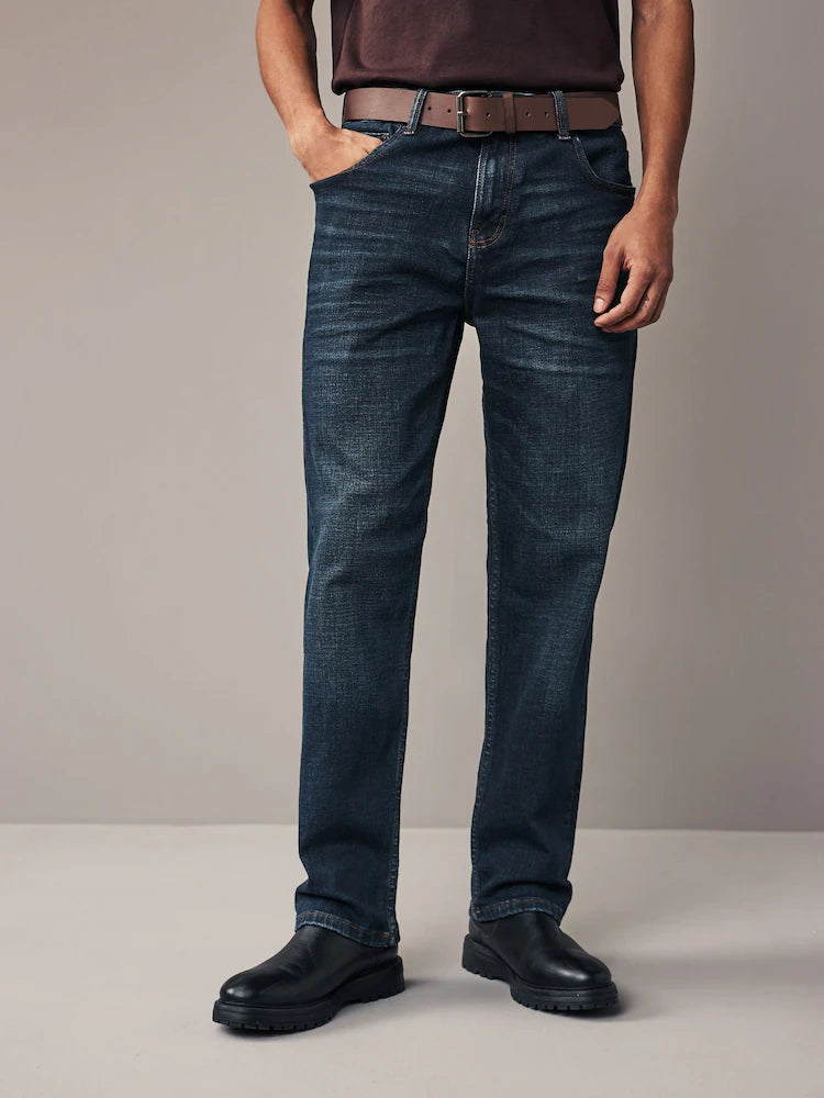 Straight Fit Belted Jeans – Classic Shape with Modern Edge