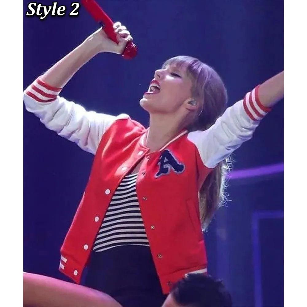 Taylor Swift Red & White Varsity Jacket - JnJ Jackets