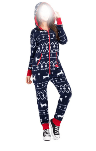 Black and Red Fair Isle Jumpsuit - JnJ Jackets