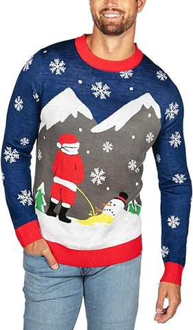 Santa Claus Peeing in Snow Ugly Christmas Sweater