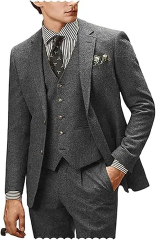 Men Vintage 1920s Fashion Gentleman Wool Suit