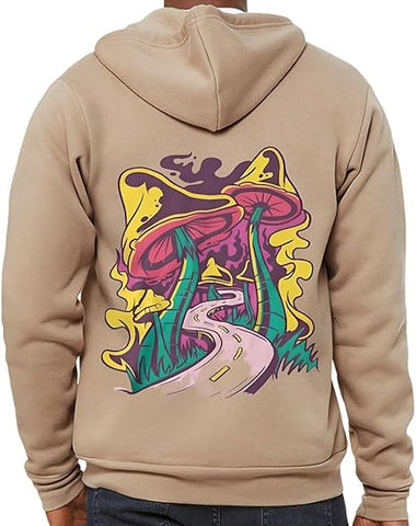 Trippy Mushrooms Full Zip Hoodie - jnjjackets