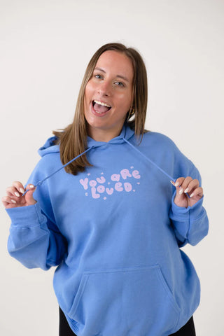 You Are Loved Violet Bubble Hoodie