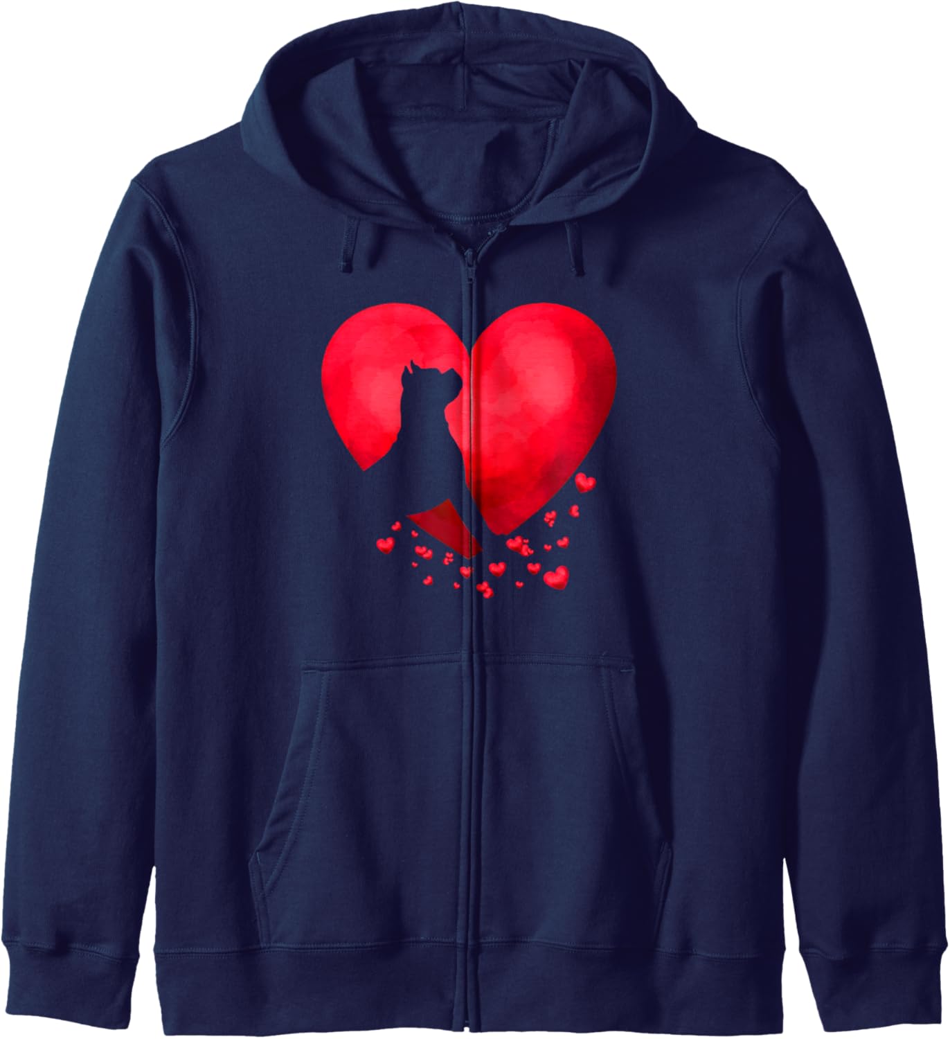 Boxer Heart Valentine Dog Lover Zip Hoodie