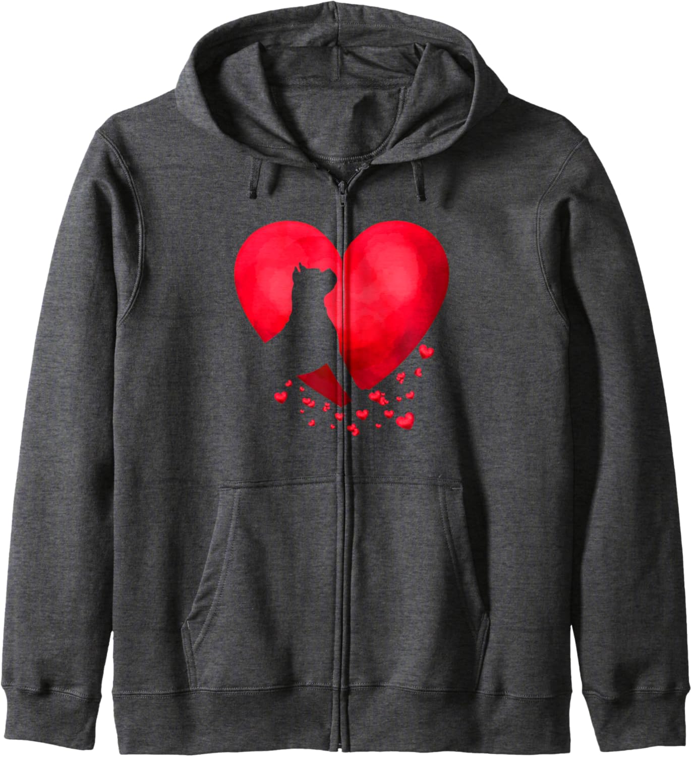 Boxer Heart Valentine Dog Lover Zip Hoodie