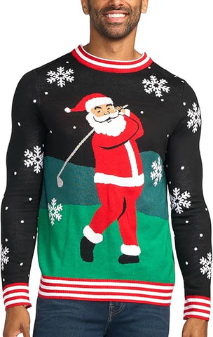 Golfing Santa Ugly Christmas Sweater