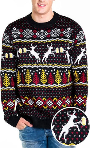 Tipsy Elves Caribrew Deer Beer Ugly Christmas Sweater