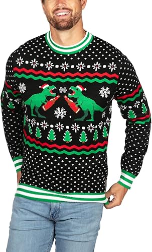 T-Rex Dinosaurs Holding Beers Ugly Christmas Sweaters