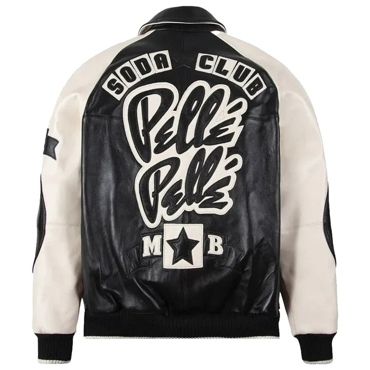 Pelle Pelle Leather Soda Club Black Cream Jacket