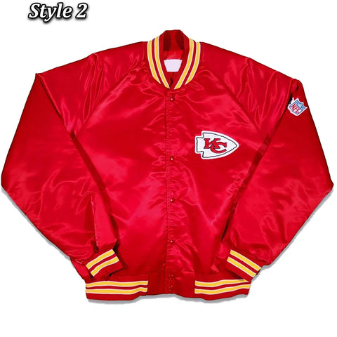 80s Kansas City Chiefs Satin Red Jacket - JnJ Jackets