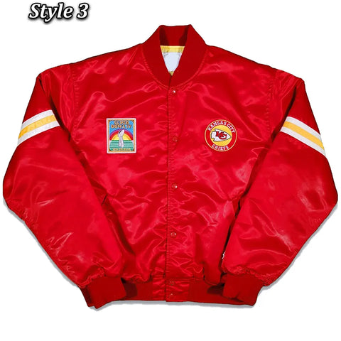 80s Kansas City Chiefs Satin Red Jacket - JnJ Jackets