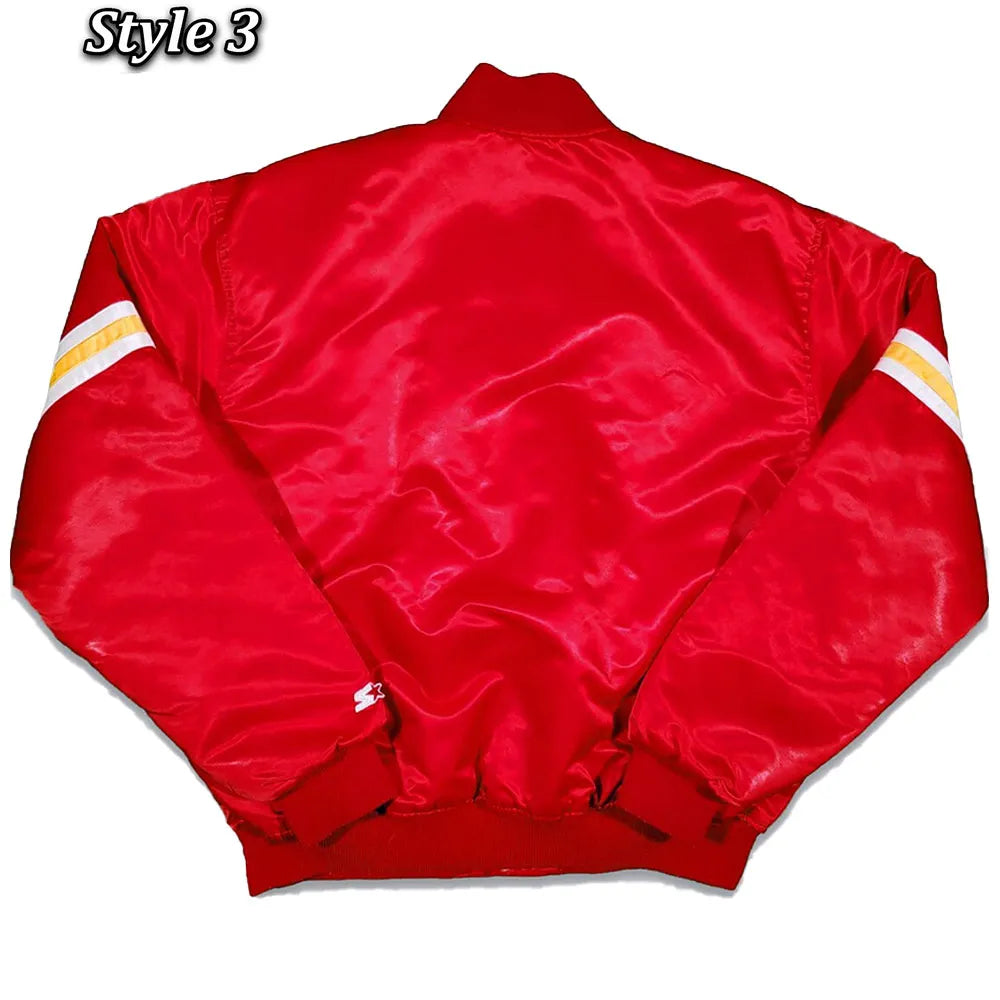 80s Kansas City Chiefs Satin Red Jacket - JnJ Jackets