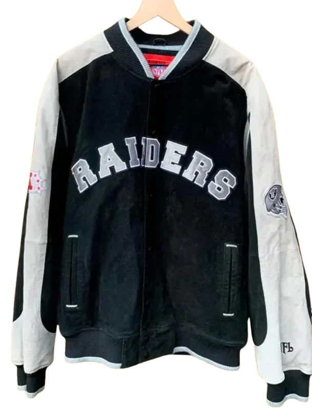 NFL Raiders Suede Leather Varsity Jacket