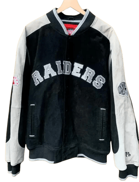 NFL Raiders Suede Leather Varsity Jacket