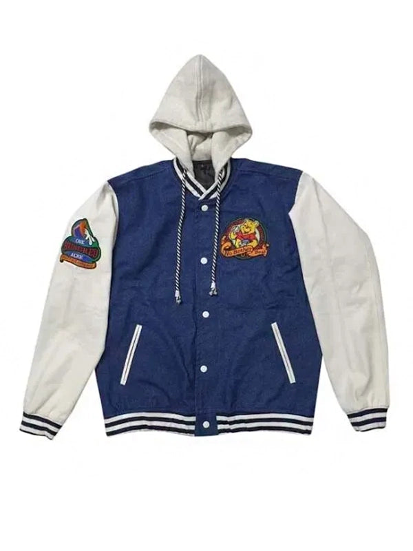 90S Xxxtentacion Winnie The Pooh Varsity Denim Jacket