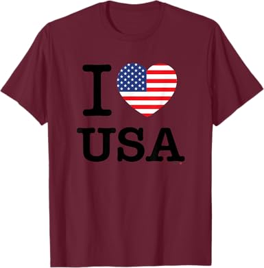 I Love USA T-Shirt - jnjjackets
