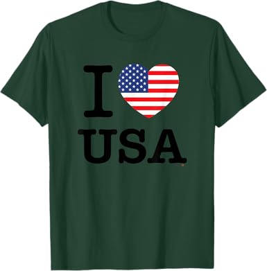 I Love USA T-Shirt - jnjjackets