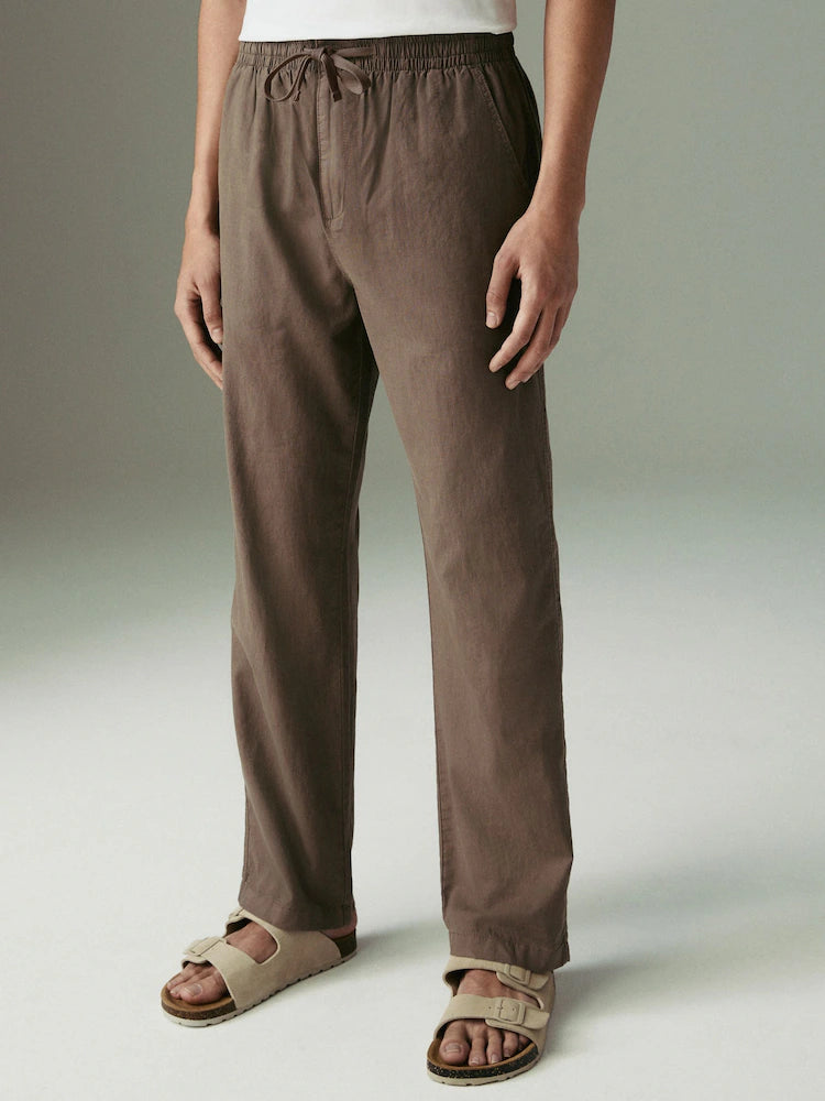 Relaxed Fit Linen-Cotton Trousers – Easy Comfort, Effortless Style