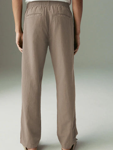 Relaxed Fit Linen-Cotton Trousers – Easy Comfort, Effortless Style