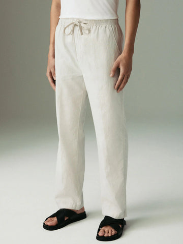 Relaxed Fit Linen-Cotton Trousers – Easy Comfort, Effortless Style