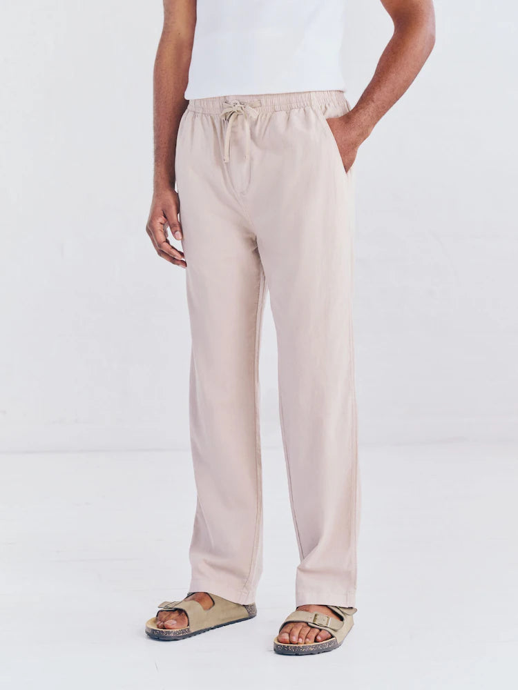 Relaxed Fit Linen-Cotton Trousers – Easy Comfort, Effortless Style
