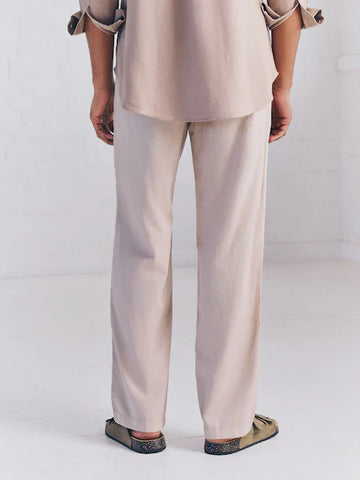 Relaxed Fit Linen-Cotton Trousers – Easy Comfort, Effortless Style