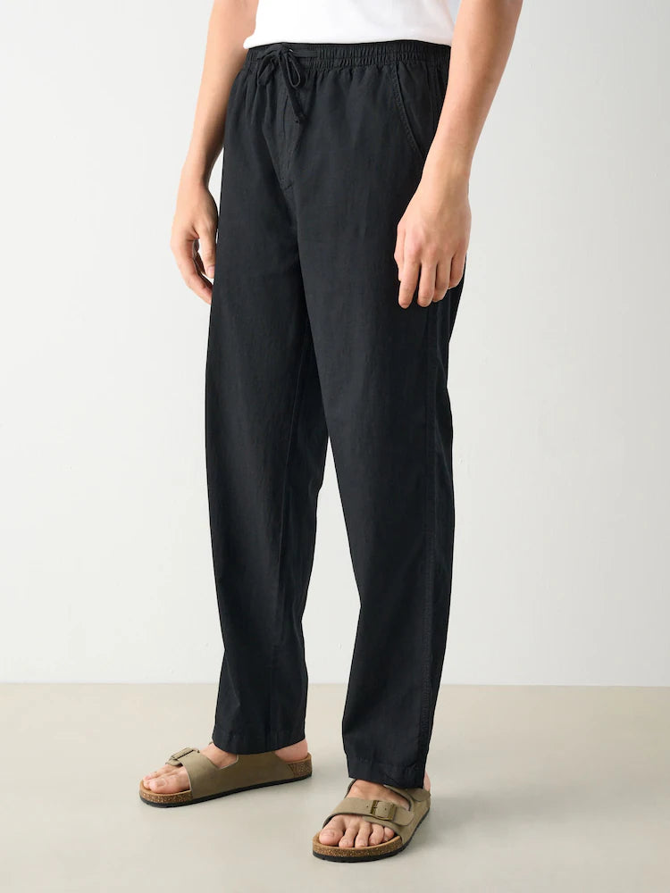 Relaxed Fit Linen-Cotton Trousers – Easy Comfort, Effortless Style