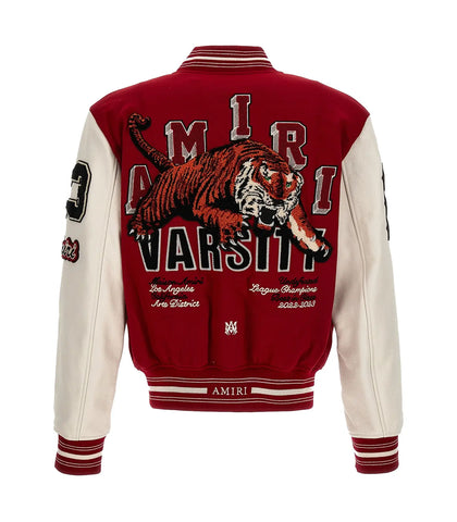 AMIRI Vintage Patch Leather Varsity Jacket